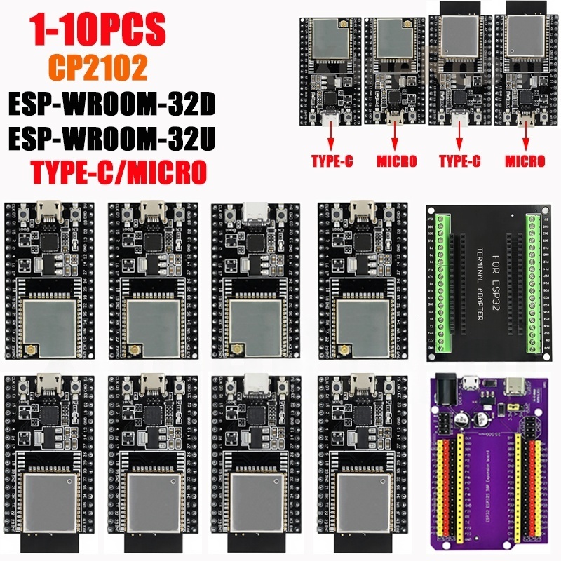 Nodemcu 32S - 1-10PCS ESP32-DevKitC บอร์ดหลัก TYPE-C/MICRO ESP32 บอร์ดพัฒนา