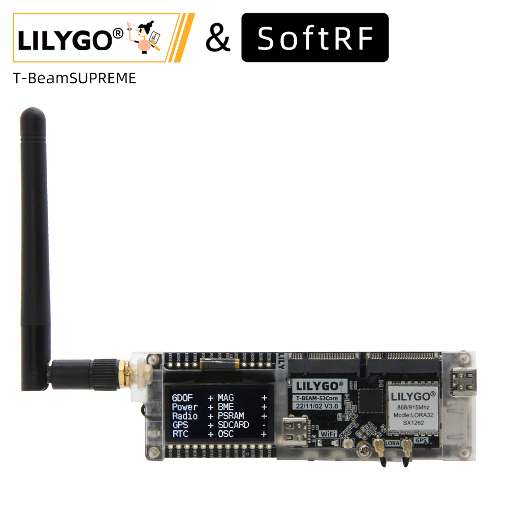 Lolin S3 - LILYGO® SoftRF T-Beam SUPREME ESP32-S3 Lora